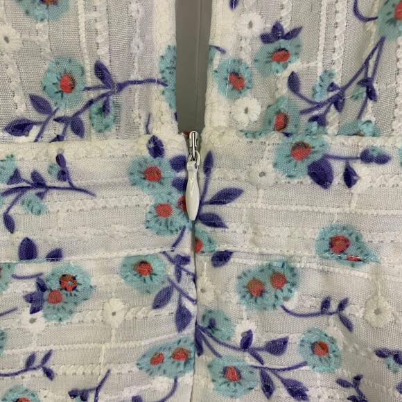 HELLO MOLLY Dress 8 Flower Garden VNeck Keyhole Back Hidden Zipper Ruched Sleeve - Picture 12 of 16